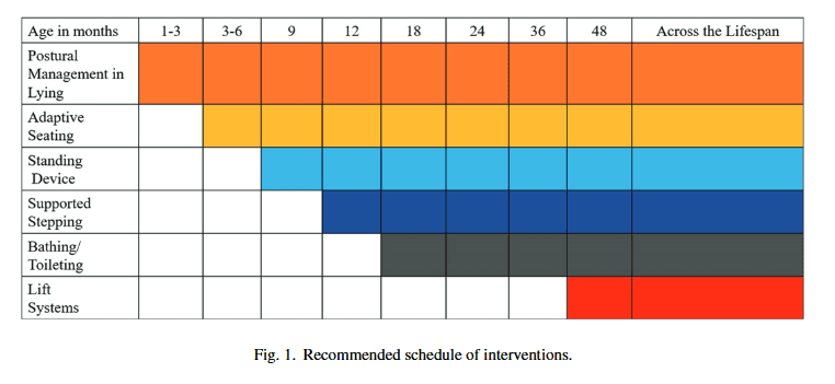 Calendario de intervenciones recomendadas en manejo postural